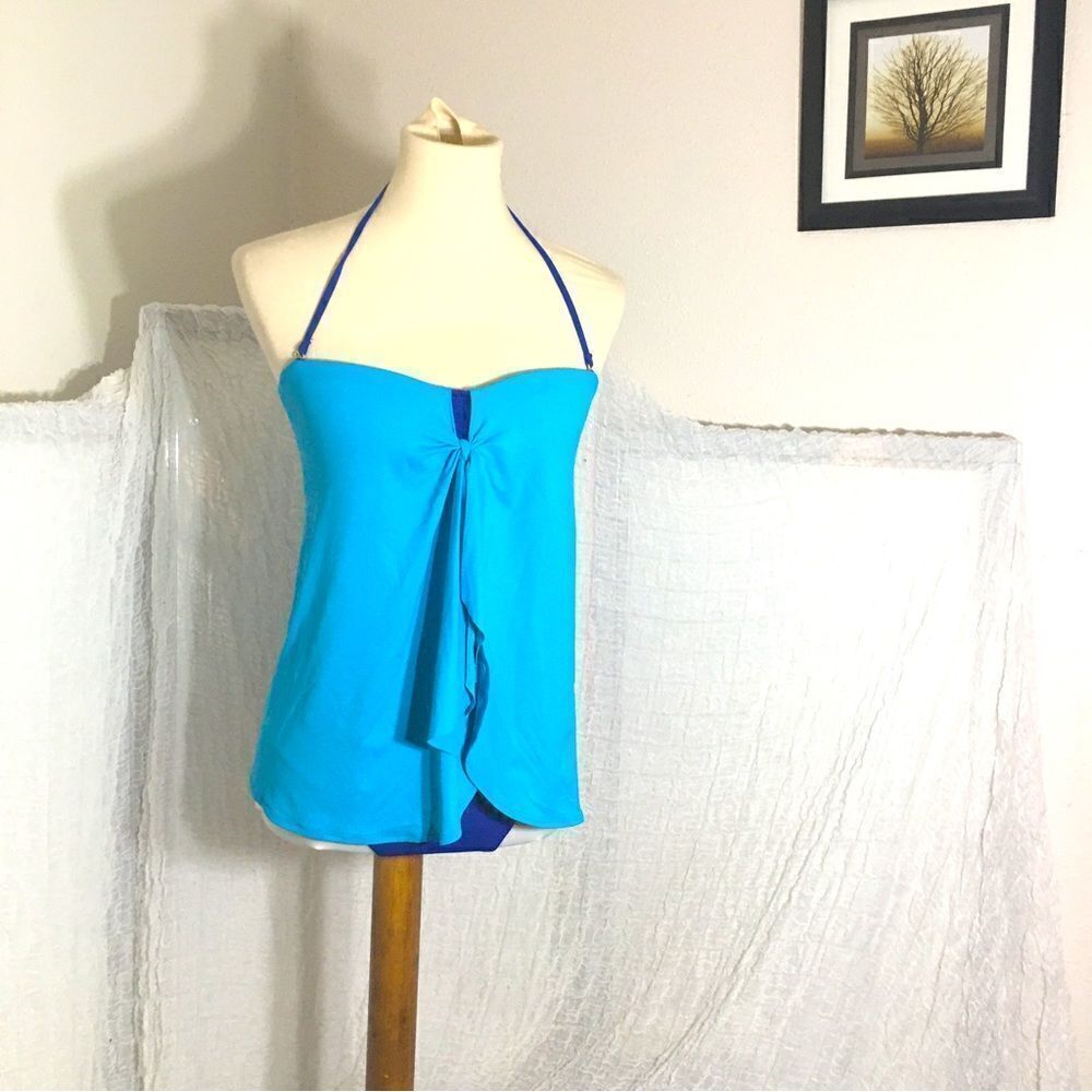 Lauren Ralph Lauren Flyaway One Piece Blue Swimsuit Size 6